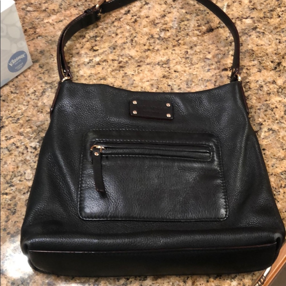 Black leather kate spade cross body